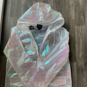 boohoo IRIDESCENT POCKET DETAIL RAIN JACKET
